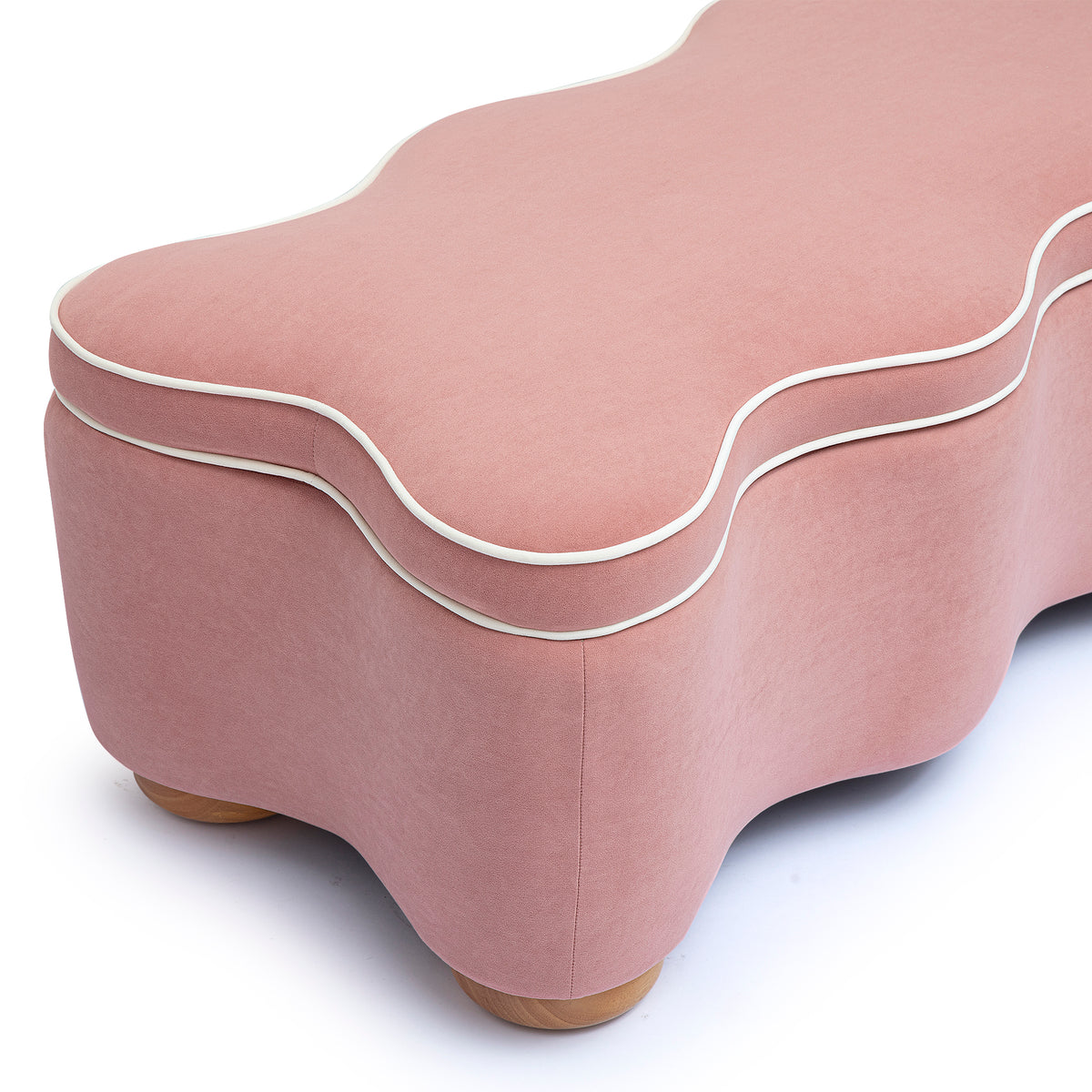 Thalia 48.5" Performance Velvet Storage Bench - Pink - Image 6