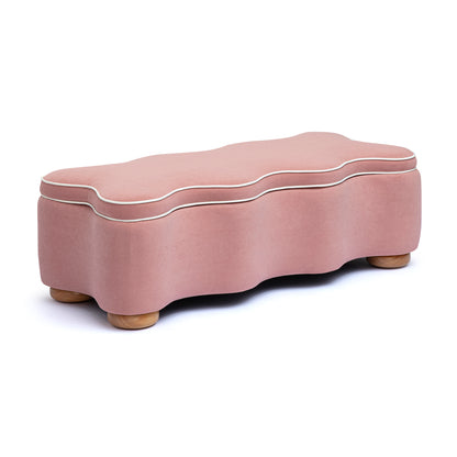 Thalia 48.5" Performance Velvet Storage Bench - Pink - Image 2