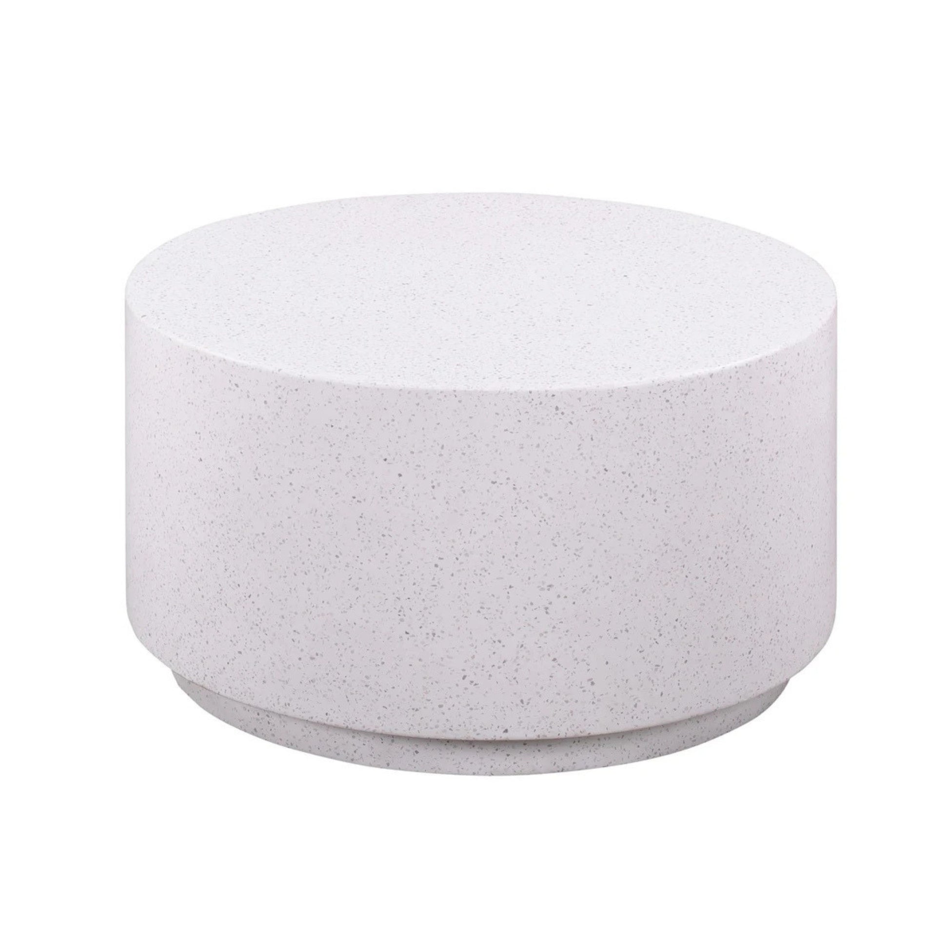 Terrazzo 27.5" Light Speckled Concrete Round Coffee Table - Image 1