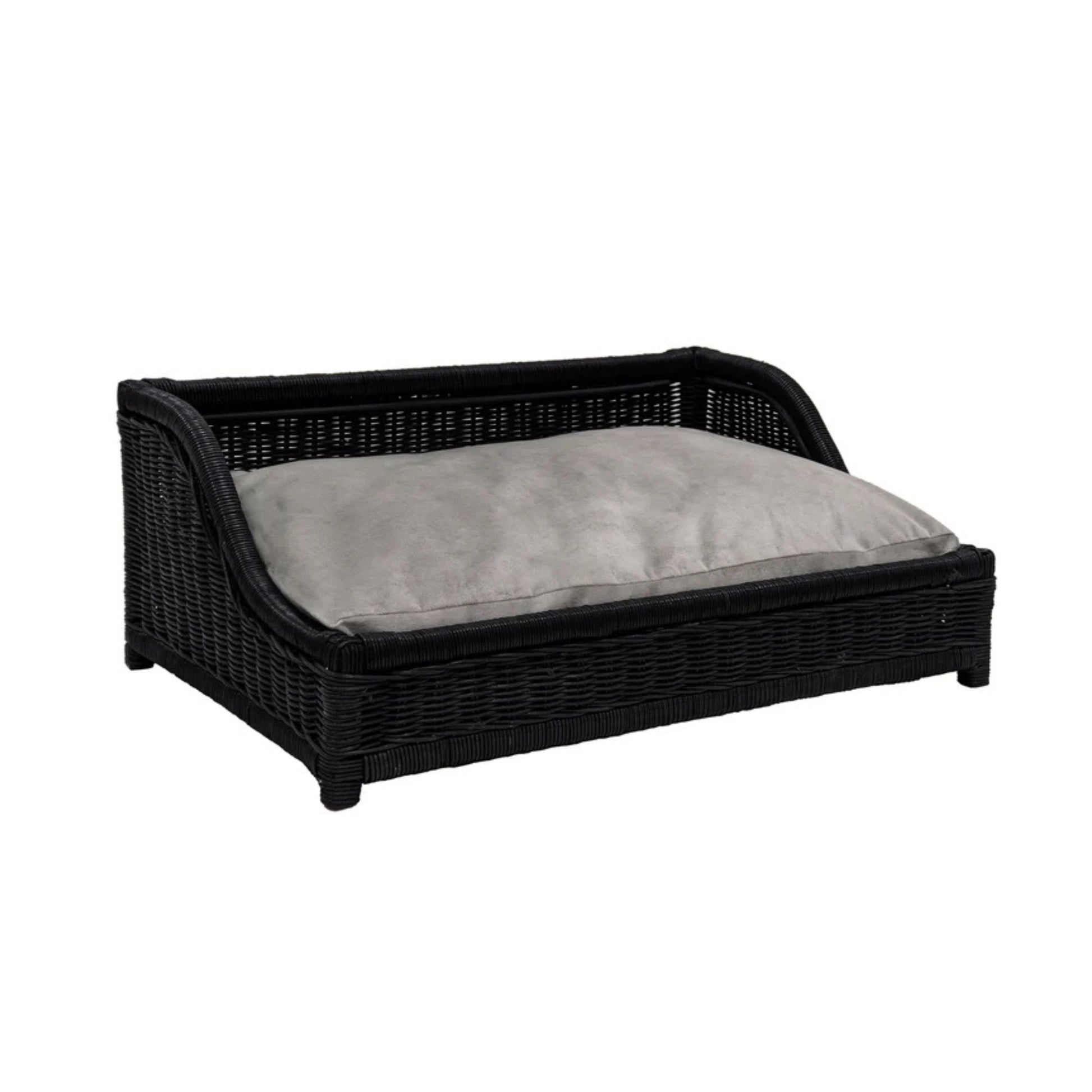 Poppy Black Rattan Small Pet Bed - Image 1