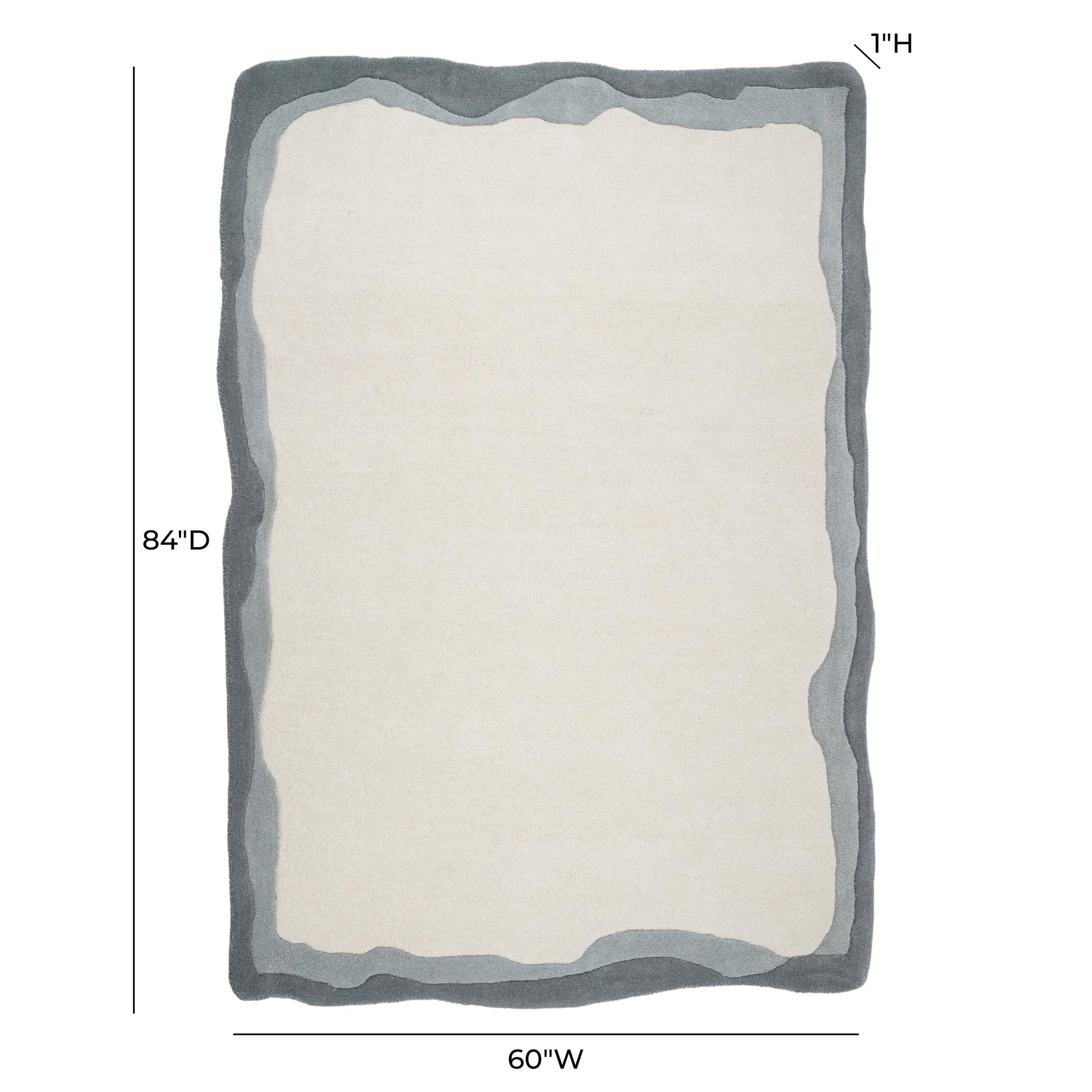 Tarba Rectangular Floor Rug - Grey / 5' x 7' - Image 5