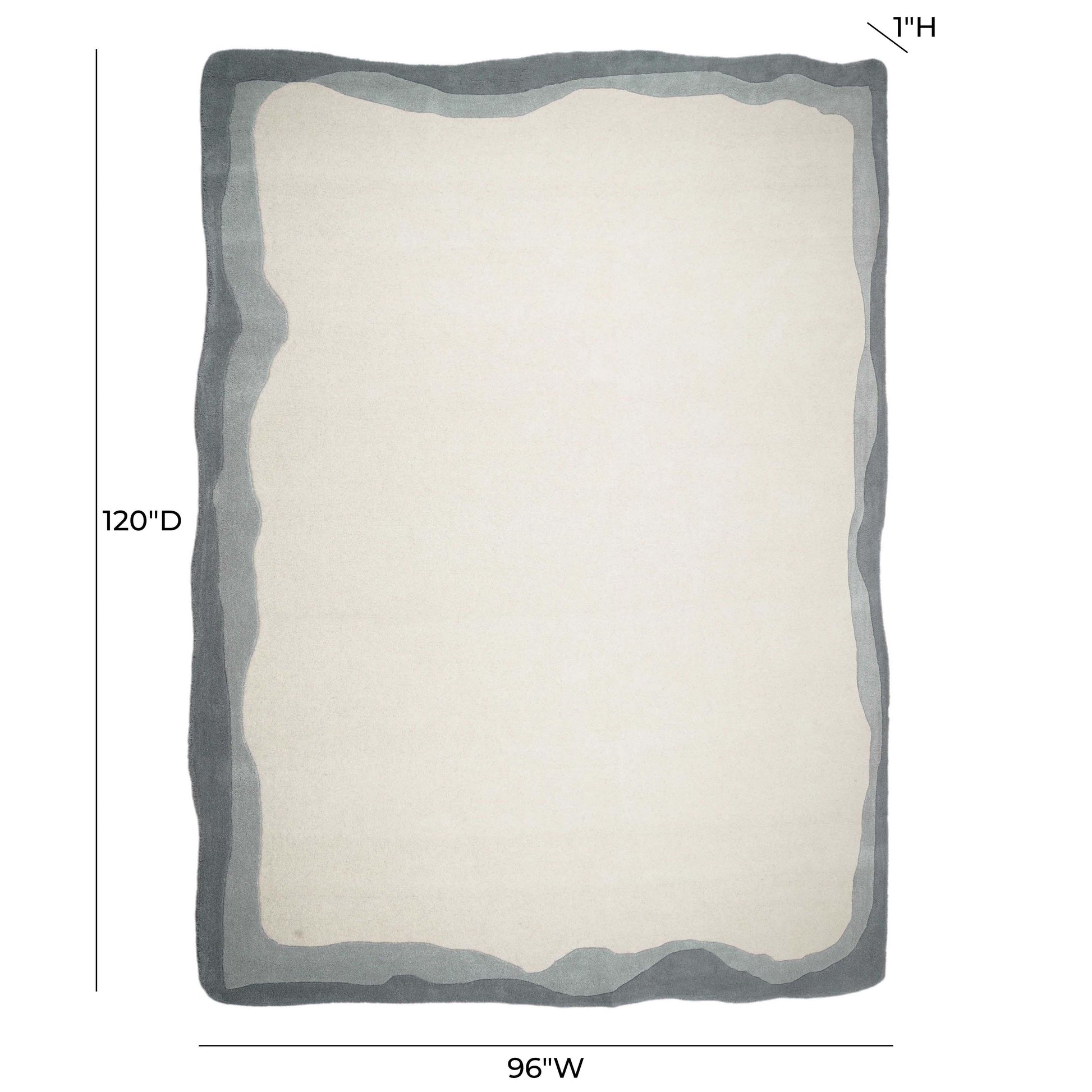 Tarba Rectangular Floor Rug - Grey / 8' x 10' - Image 5
