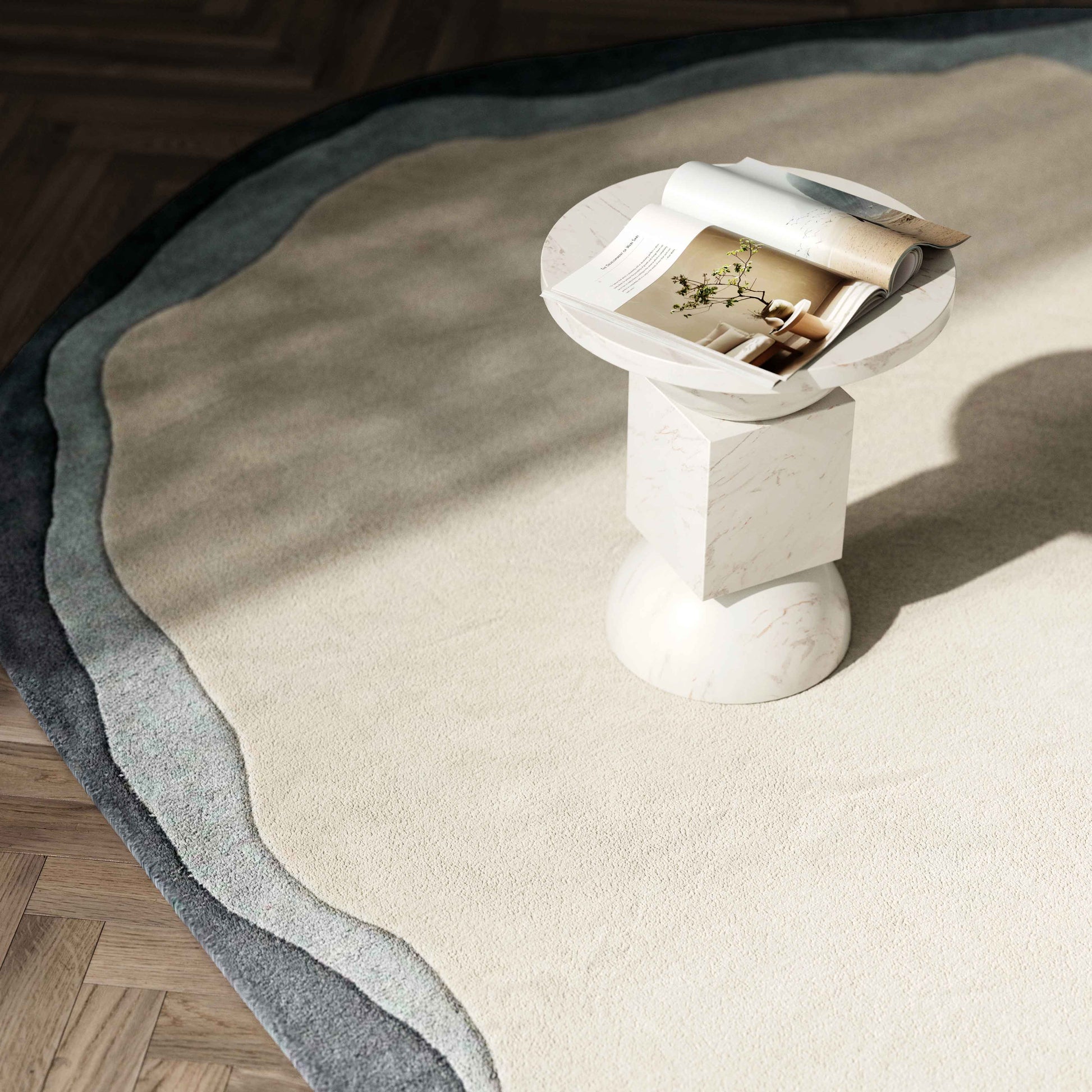 Tarba Organic Floor Rug - Grey - Image 2