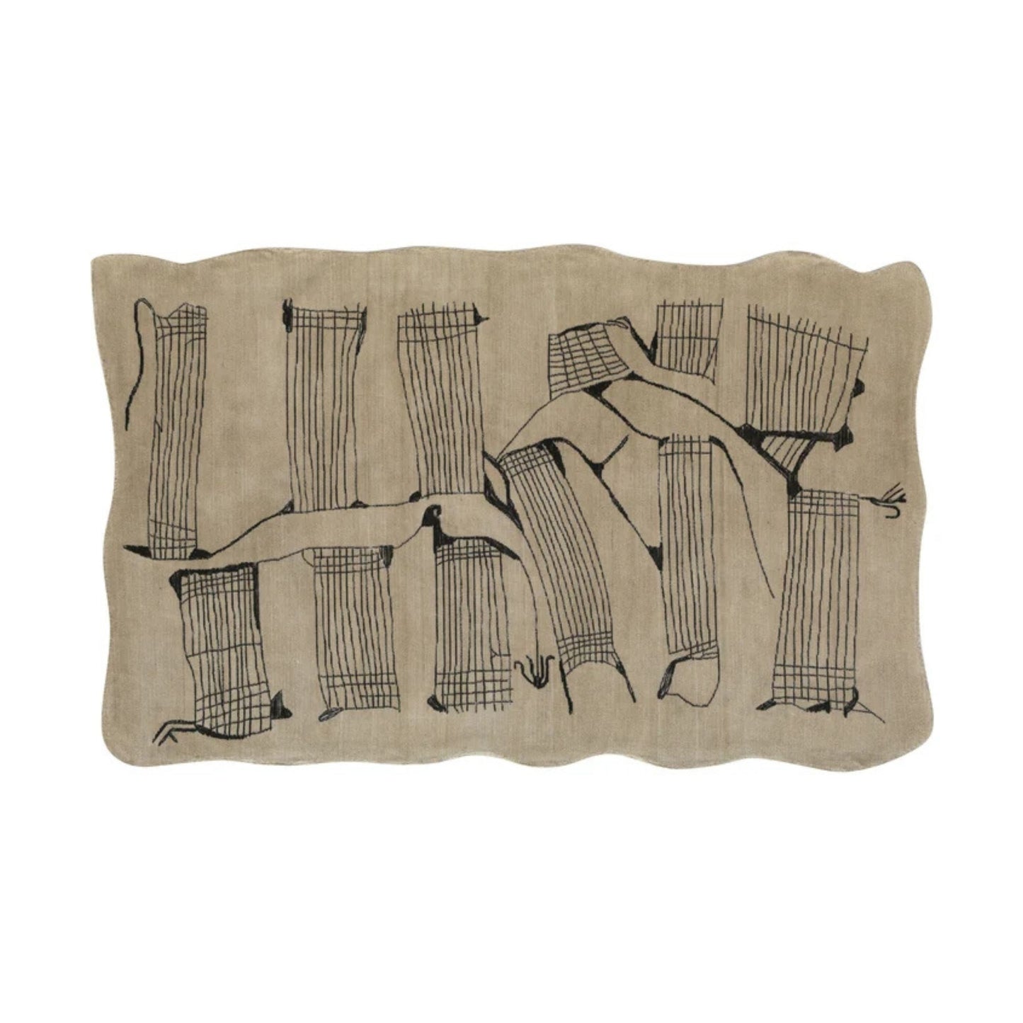 Mezzo Natural Hand Tufted Wool Area Rug 5'X8' - Image 1