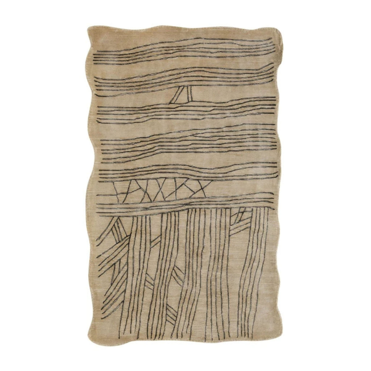 Daphne Natural Hand Tufted Wool Area Rug 5'X8' - Image 1