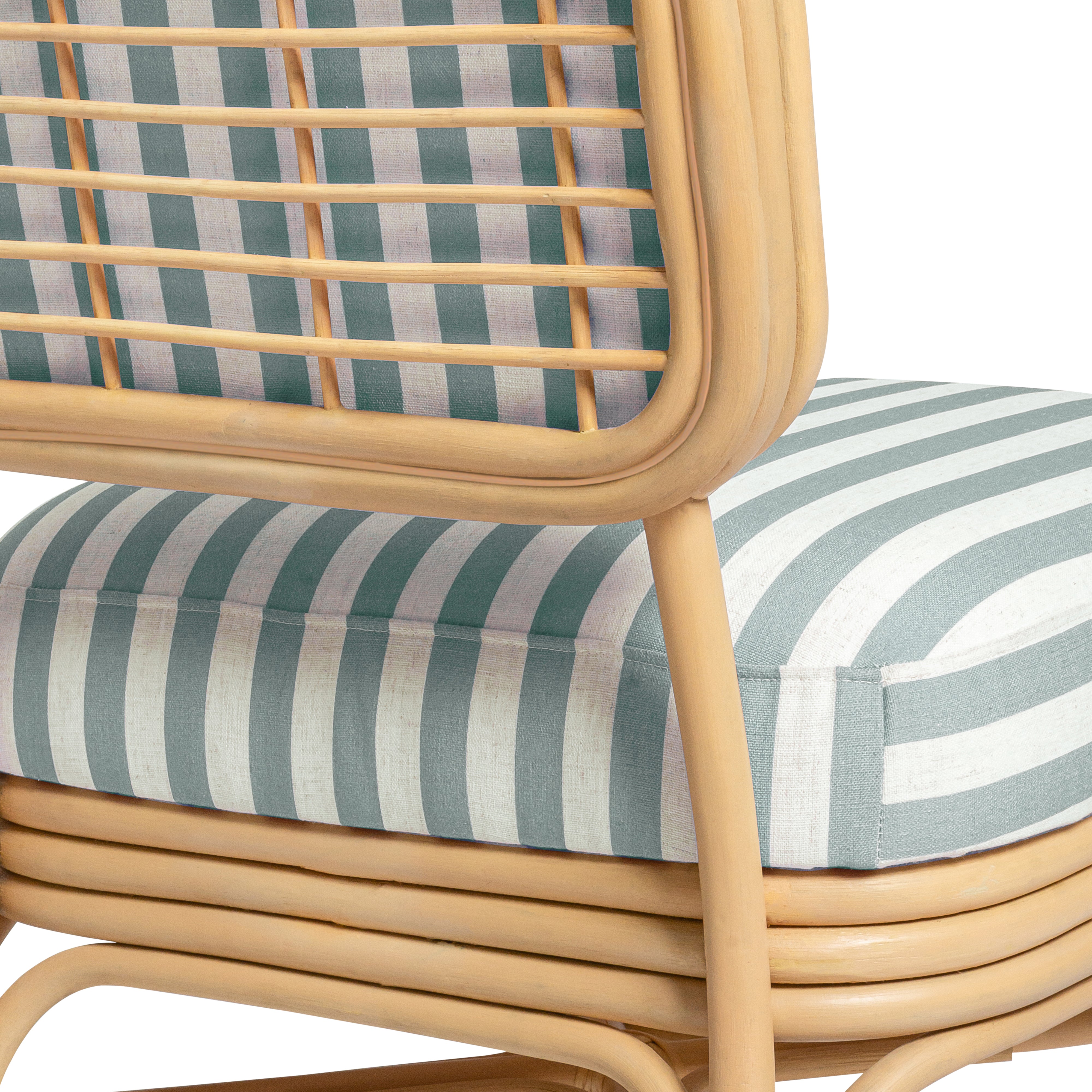 Dorine Striped Performance Linen & Rattan Accent Chair | TOV Furniture