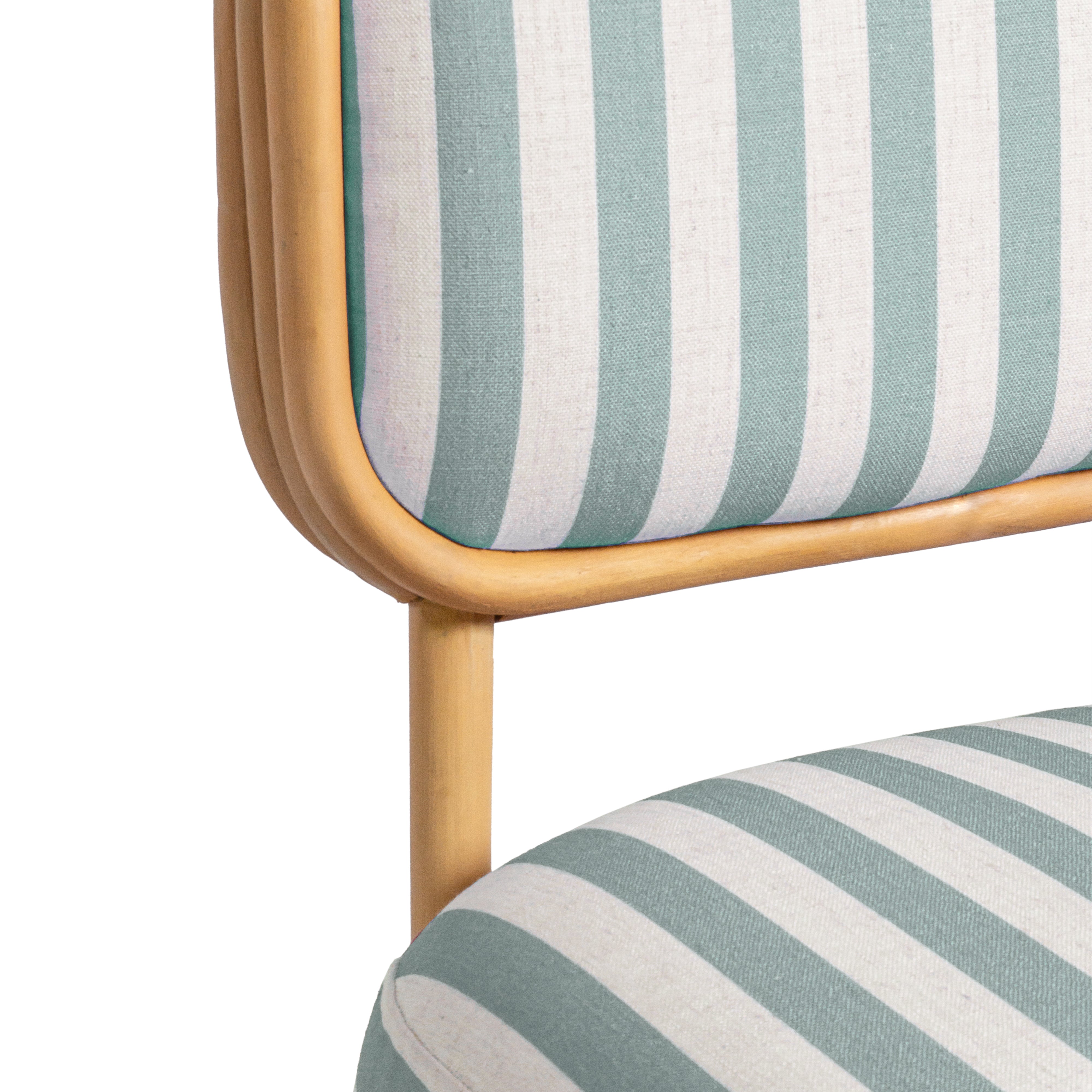 Dorine Striped Performance Linen & Rattan Accent Chair | TOV Furniture
