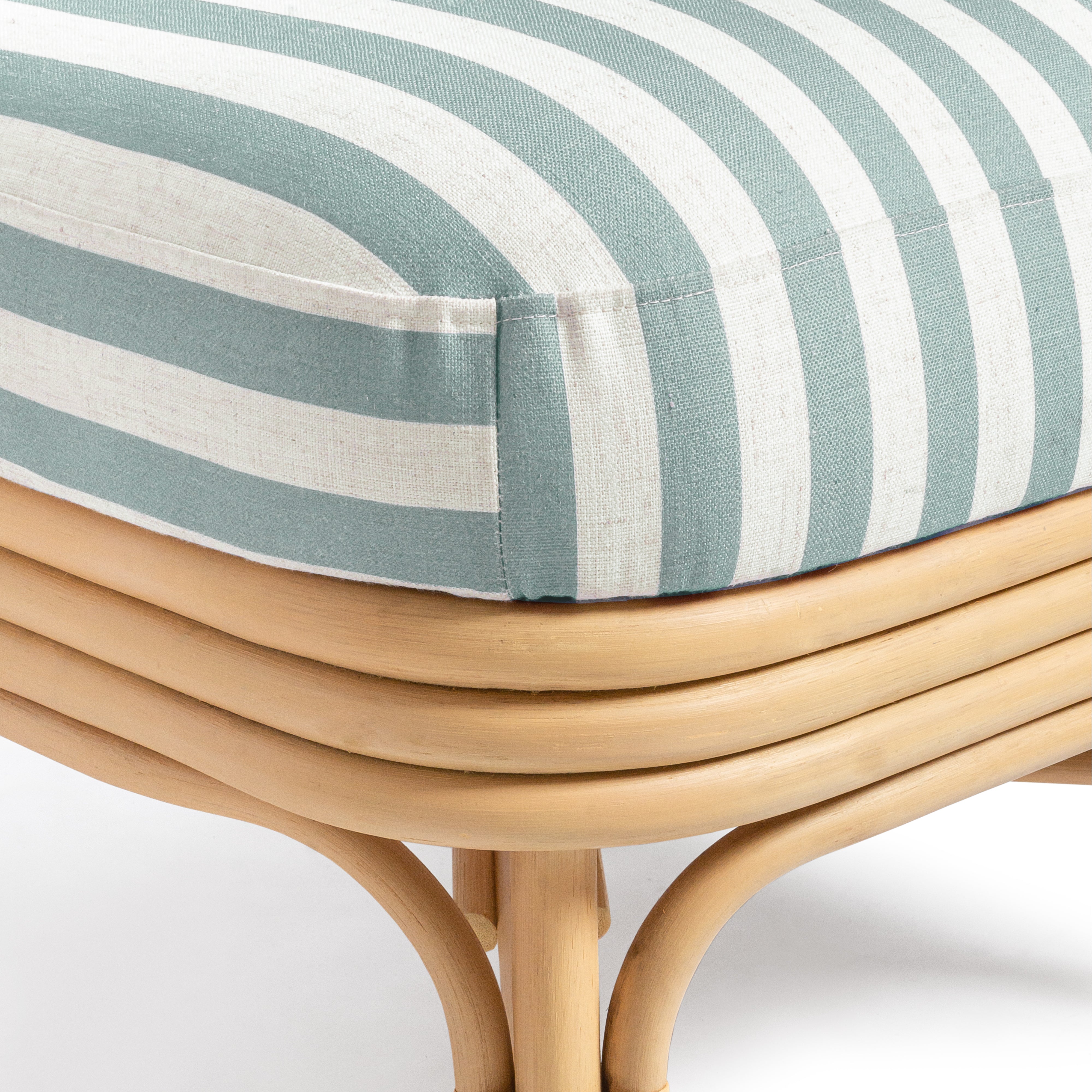 Dorine Striped Performance Linen & Rattan Accent Chair | TOV Furniture