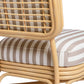 Dorine Striped Performance Linen & Rattan Accent Chair - Khaki - Image 5