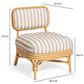 Dorine Striped Performance Linen & Rattan Accent Chair - Khaki - Image 8