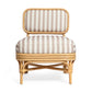 Dorine Striped Performance Linen & Rattan Accent Chair - Khaki - Image 3