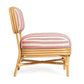 Dorine Striped Performance Linen & Rattan Accent Chair - Cherry - Image 4