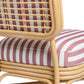 Dorine Striped Performance Linen & Rattan Accent Chair - Cherry - Image 5