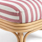 Dorine Striped Performance Linen & Rattan Accent Chair - Cherry - Image 6