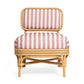 Dorine Striped Performance Linen & Rattan Accent Chair - Cherry - Image 3