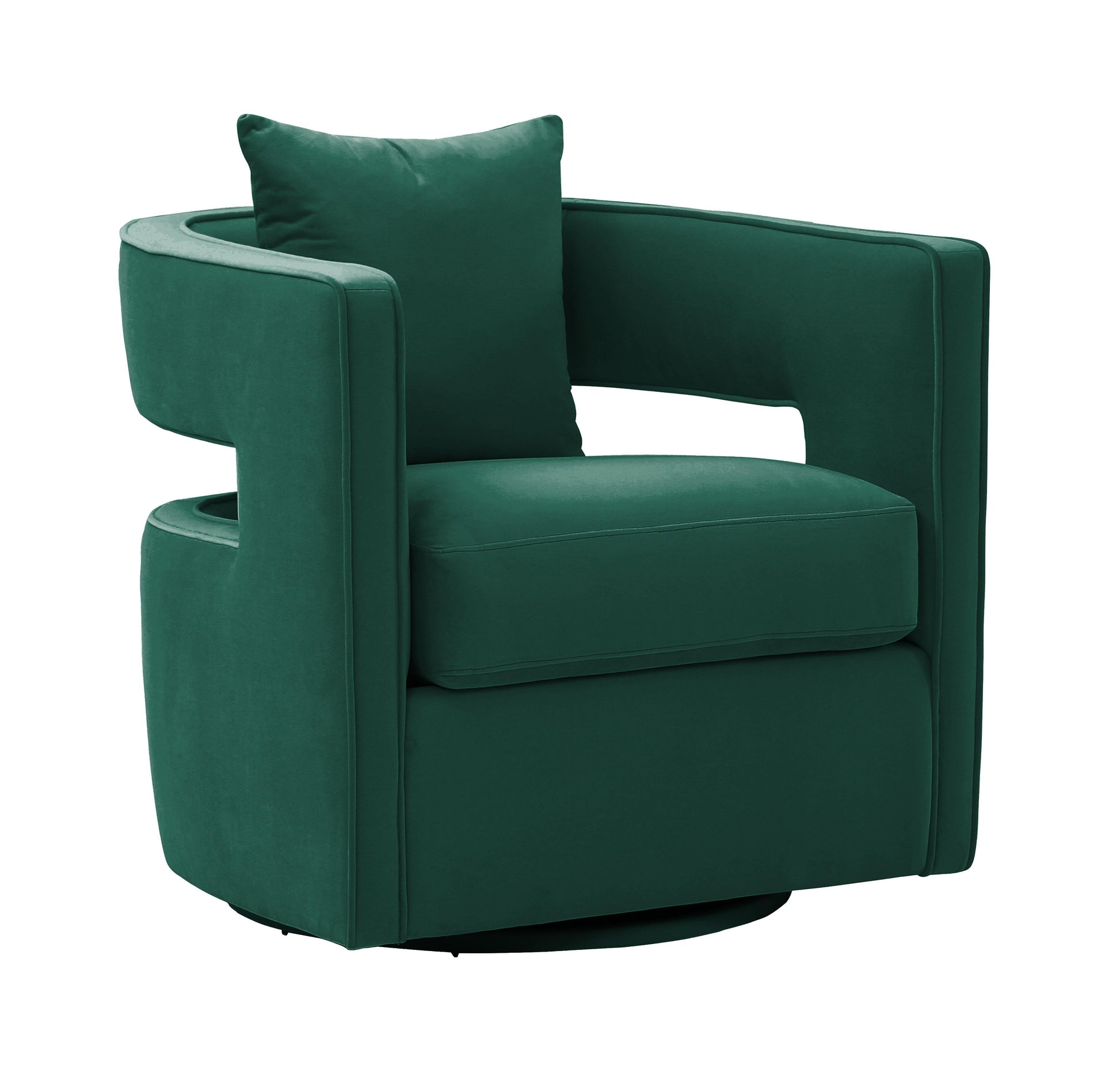Kennedy Performance Velvet Swivel Accent Chair - Forest Green - Image 1