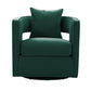 Kennedy Performance Velvet Swivel Accent Chair - Forest Green - Image 3