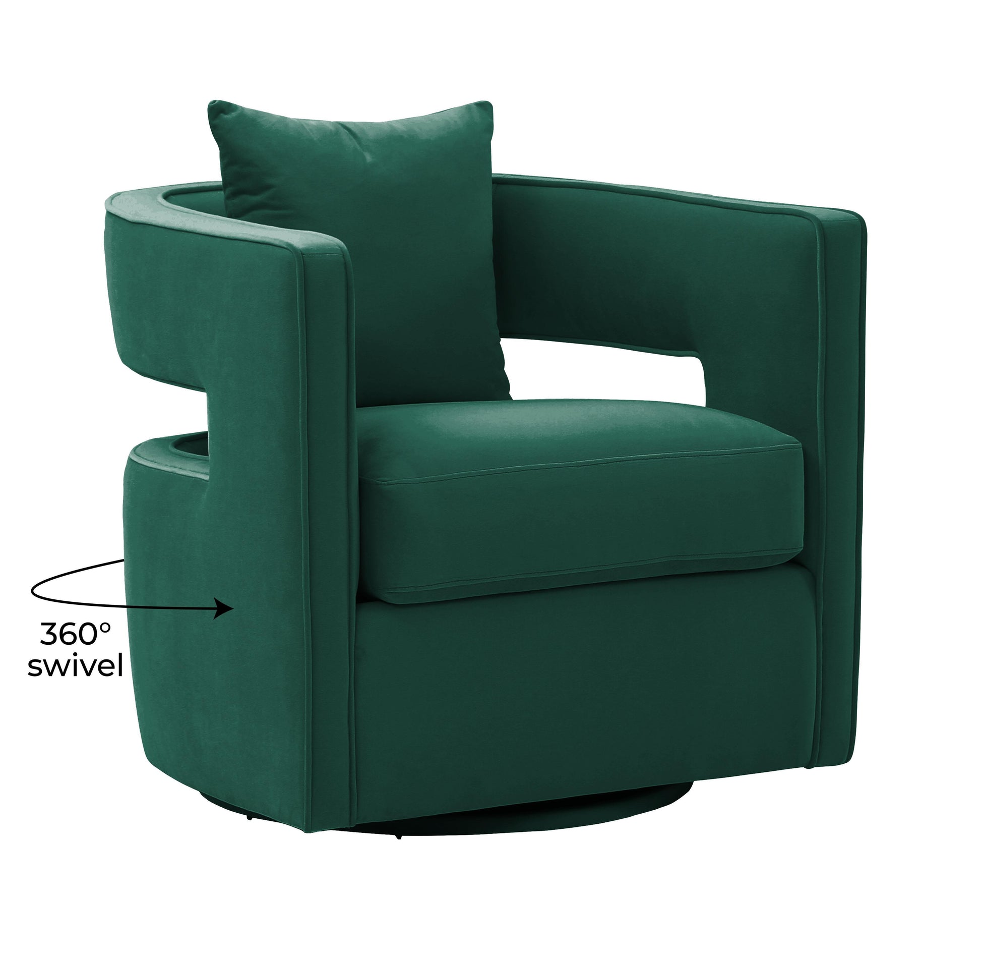 Kennedy Performance Velvet Swivel Accent Chair - Forest Green - Image 7