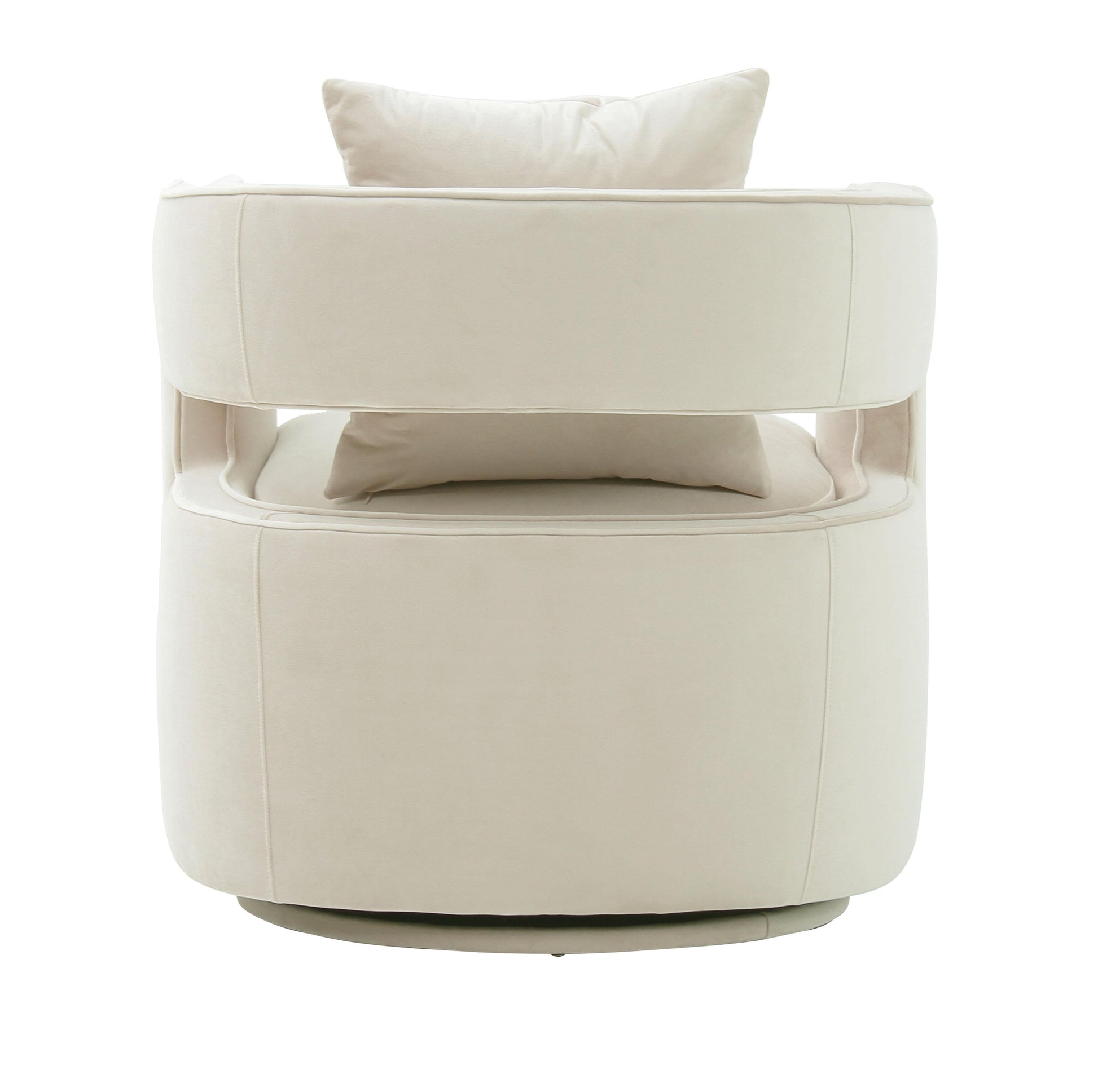 Kennedy Performance Velvet Swivel Accent Chair - Cream - Image 4