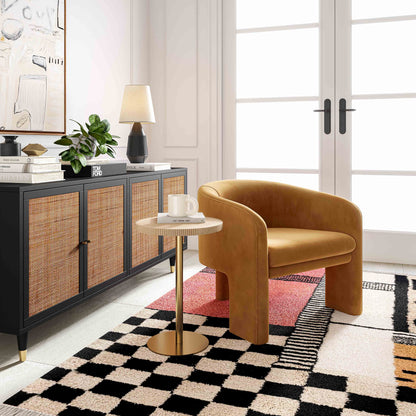 Marla Performance Velvet Accent Chair - Cognac - Image 1