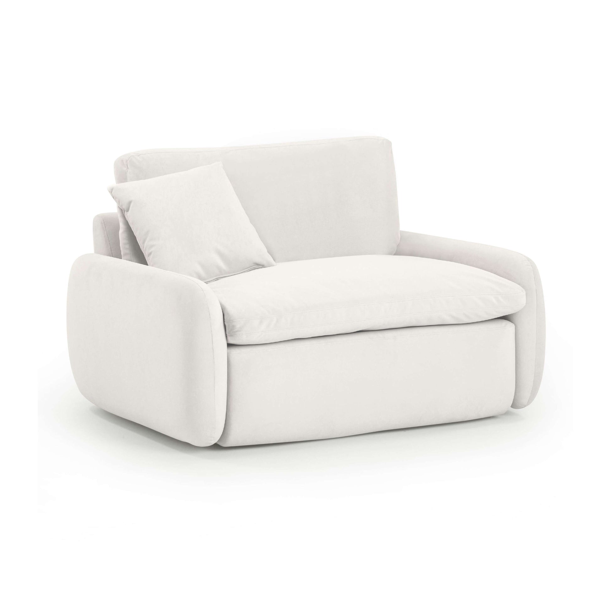 Rachelle Cream Performance Velvet Lounge Chair - Image 1