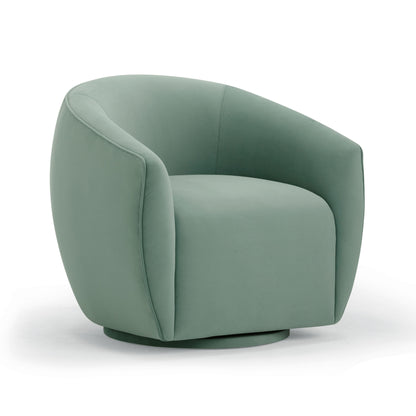 Jordan Performance Velvet Swivel Accent Chair - Sea Blue - Image 1