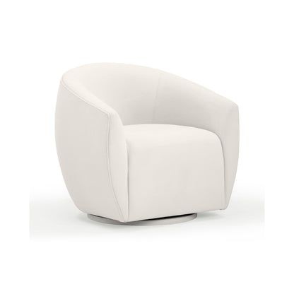 Jordan Performance Velvet Swivel Accent Chair - Cream - Image 1