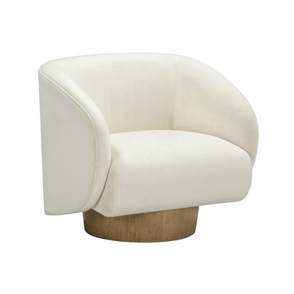 Presley Cream Performance Velvet Swivel Accent Chair - Default Title - Image 2