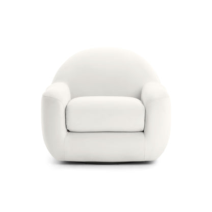 Tiago Performance Velvet Swivel Accent Chair - Cream - Image 1