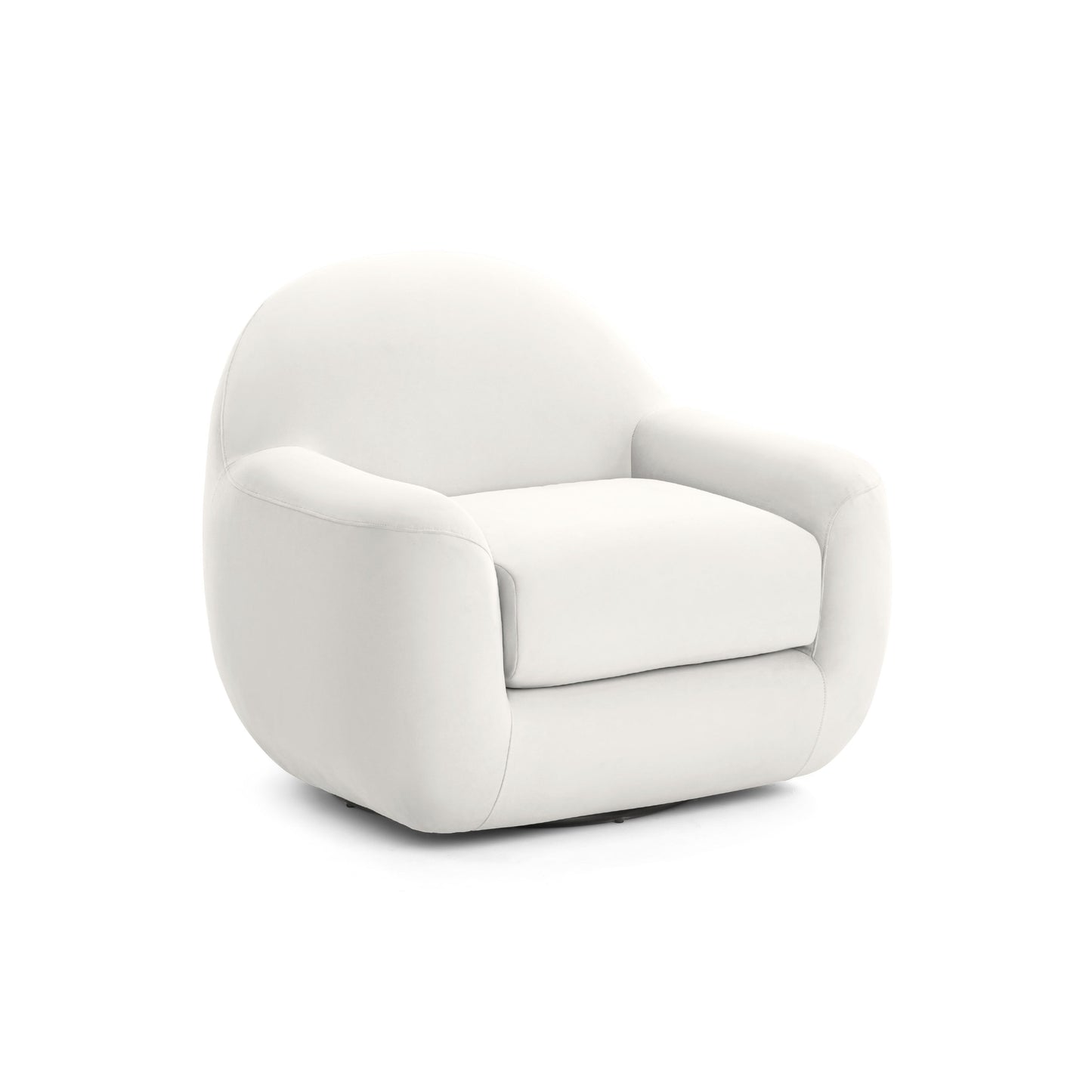 Tiago Performance Velvet Swivel Accent Chair - Cream - Image 3