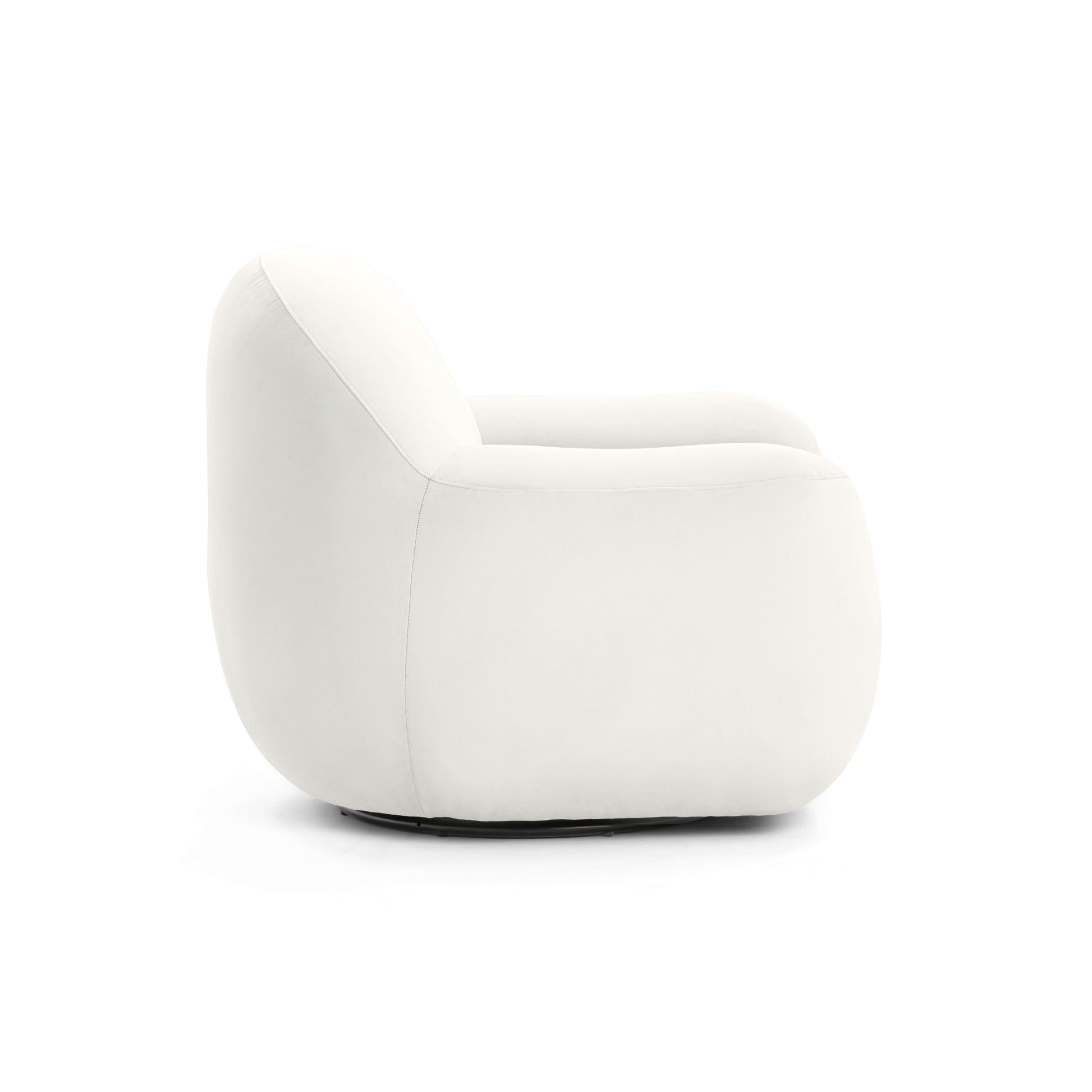 Tiago Performance Velvet Swivel Accent Chair - Cream - Image 4