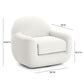 Tiago Performance Velvet Swivel Accent Chair - Cream - Image 6