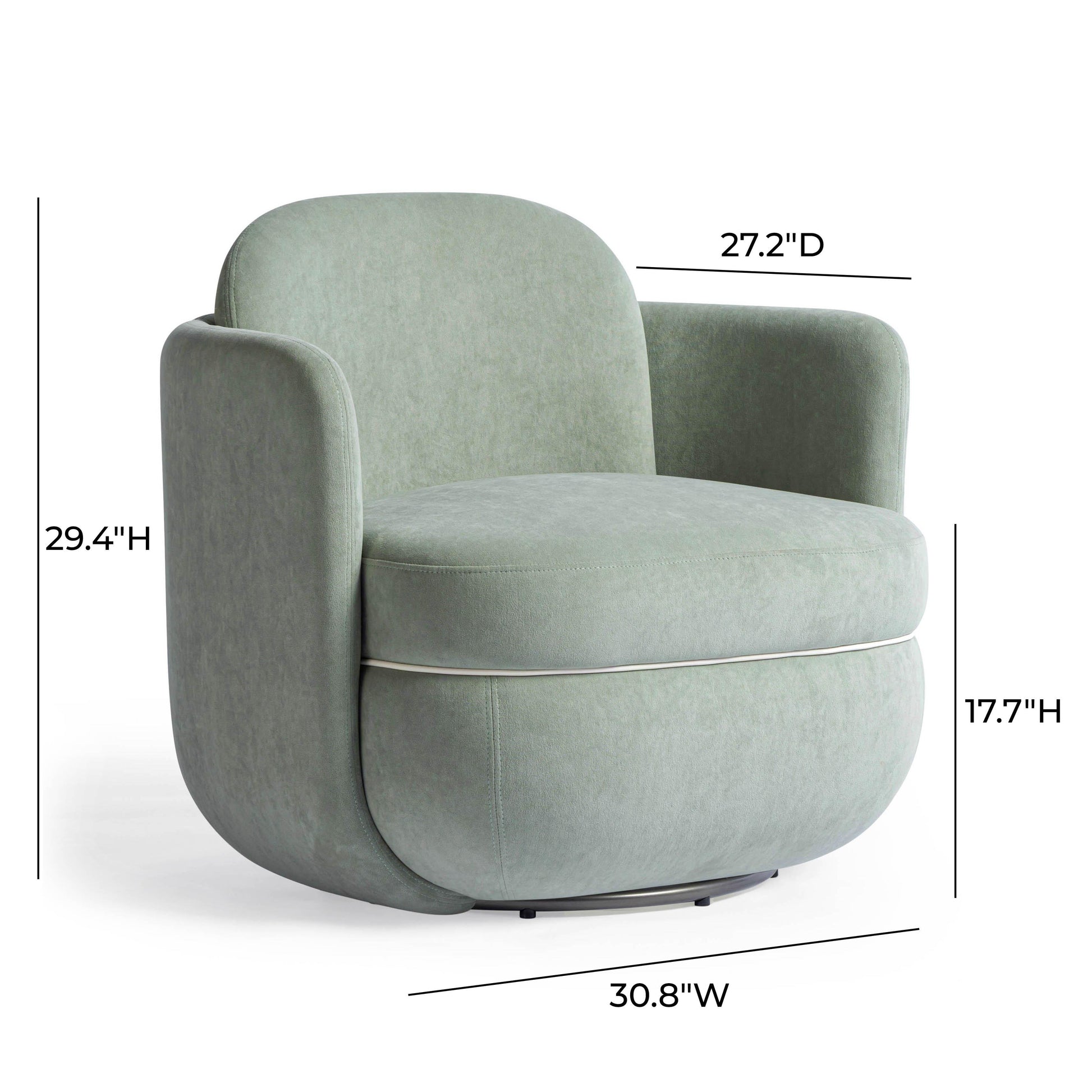 Wolfie Performance Velvet Swivel Accent Chair - Mint Green - Image 4