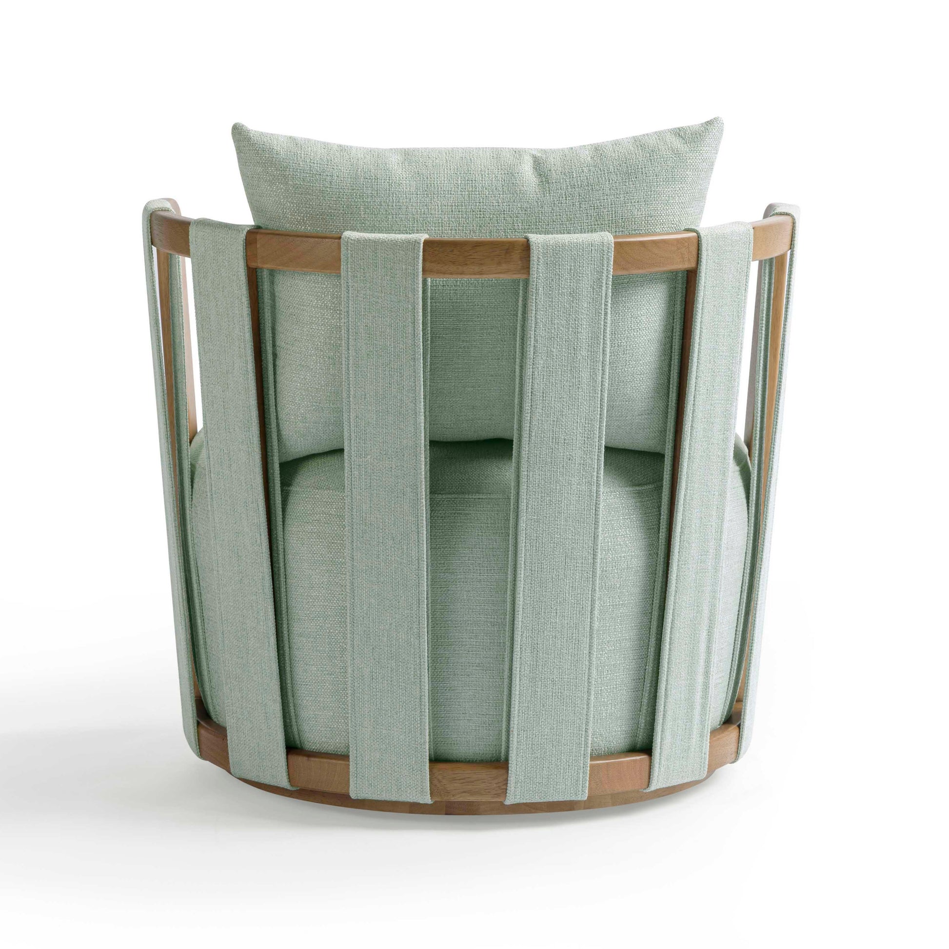 Paolo Textured Contract-Grade Weave Fabric Swivel Accent Chair - Mint Green - Image 6