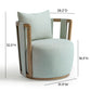 Paolo Textured Contract-Grade Weave Fabric Swivel Accent Chair - Mint Green - Image 5