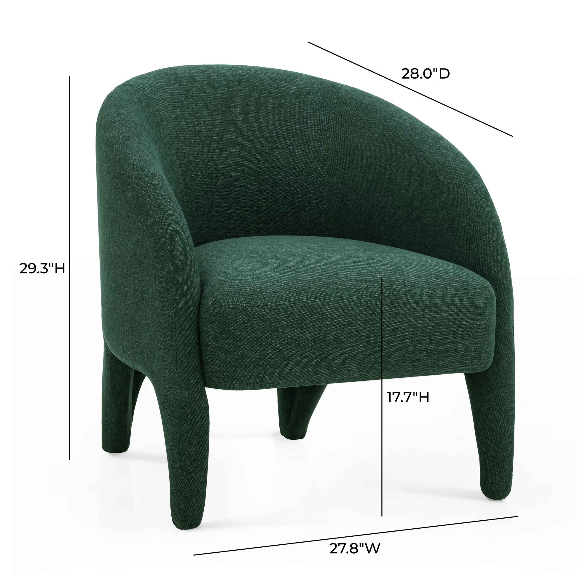 Kris Contract-Grade Chenille Accent Chair - Forest Green - Image 7