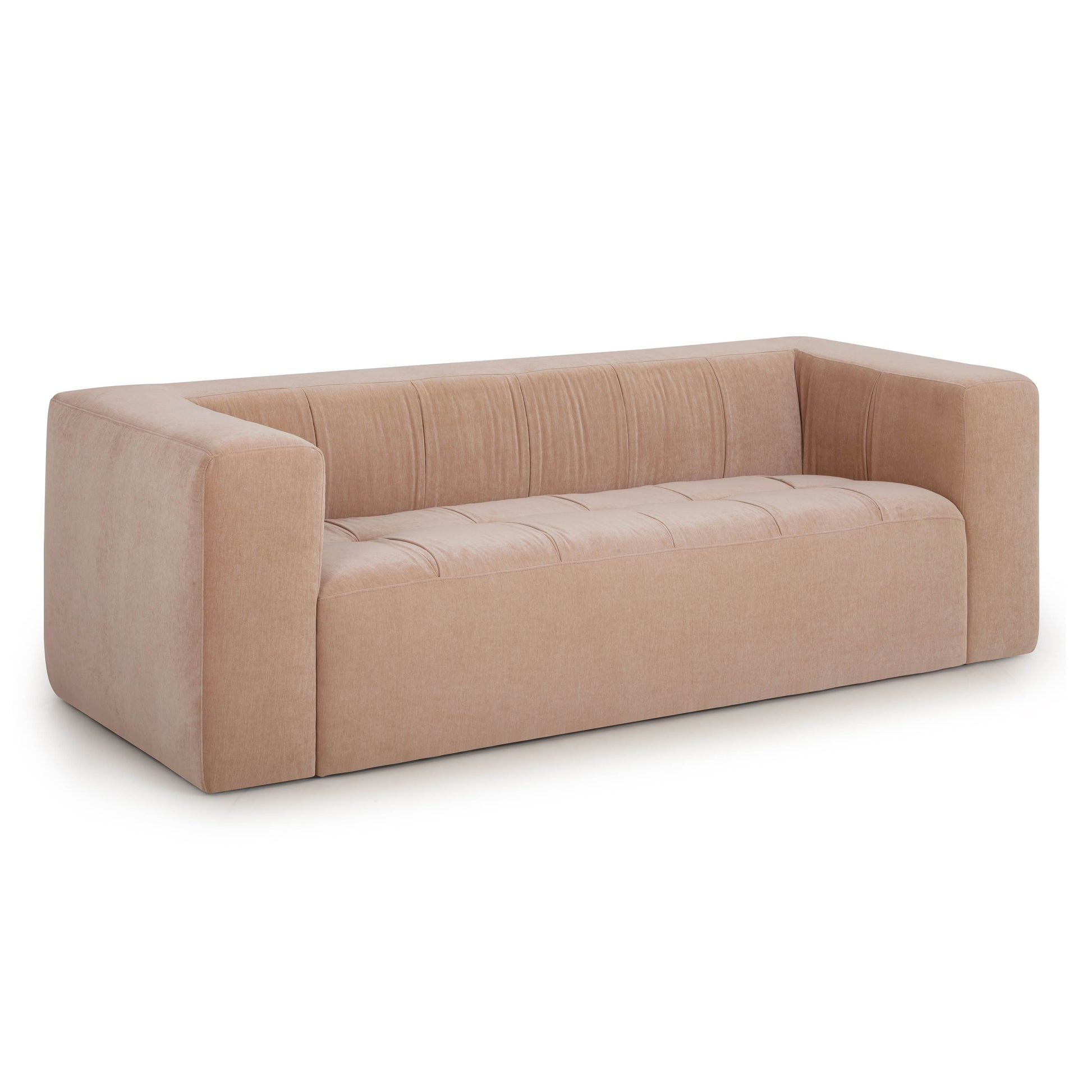 Alder 89" Upcycled Contract-Grade Chenille Sofa - Peach - Image 4