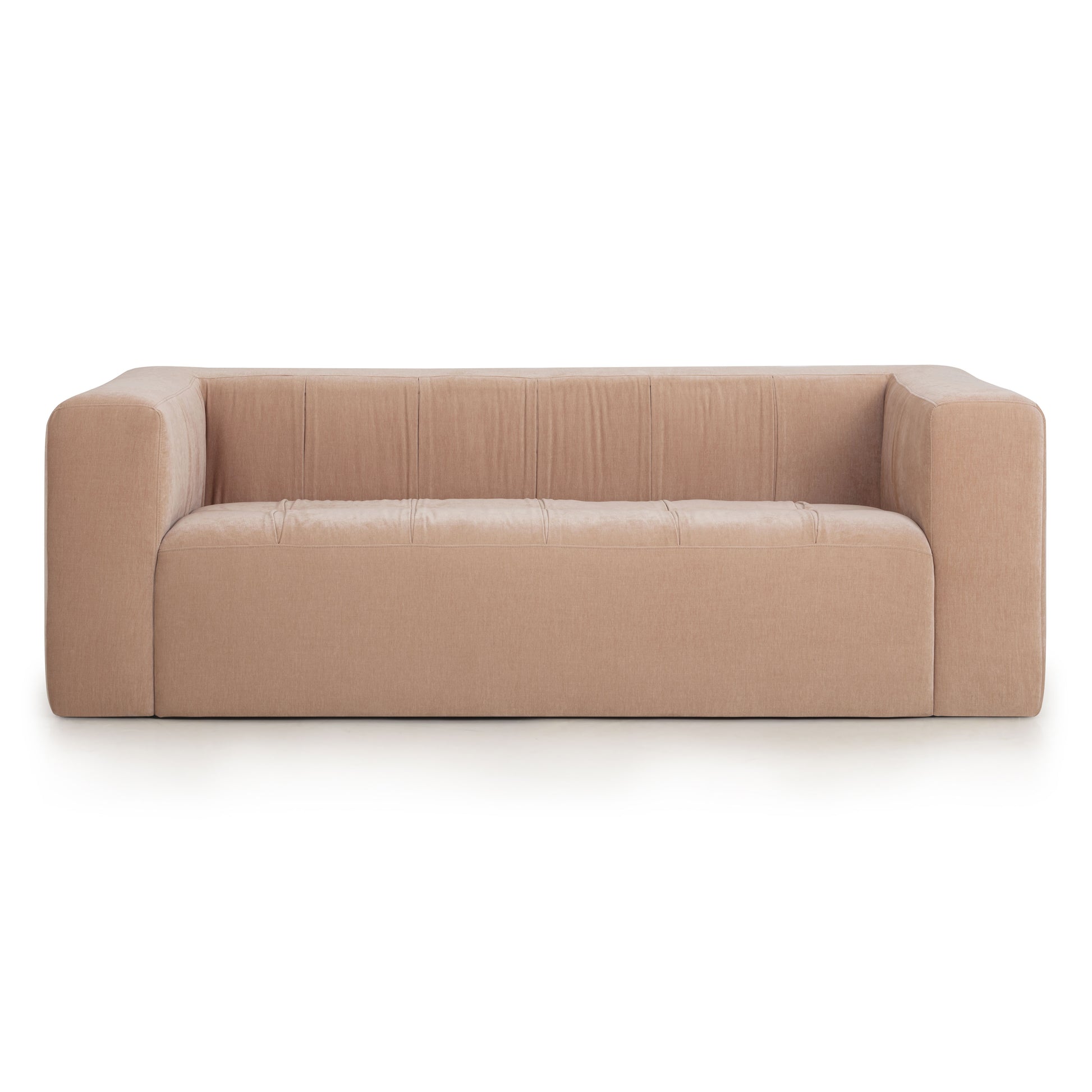 Alder 89" Upcycled Contract-Grade Chenille Sofa - Peach - Image 1
