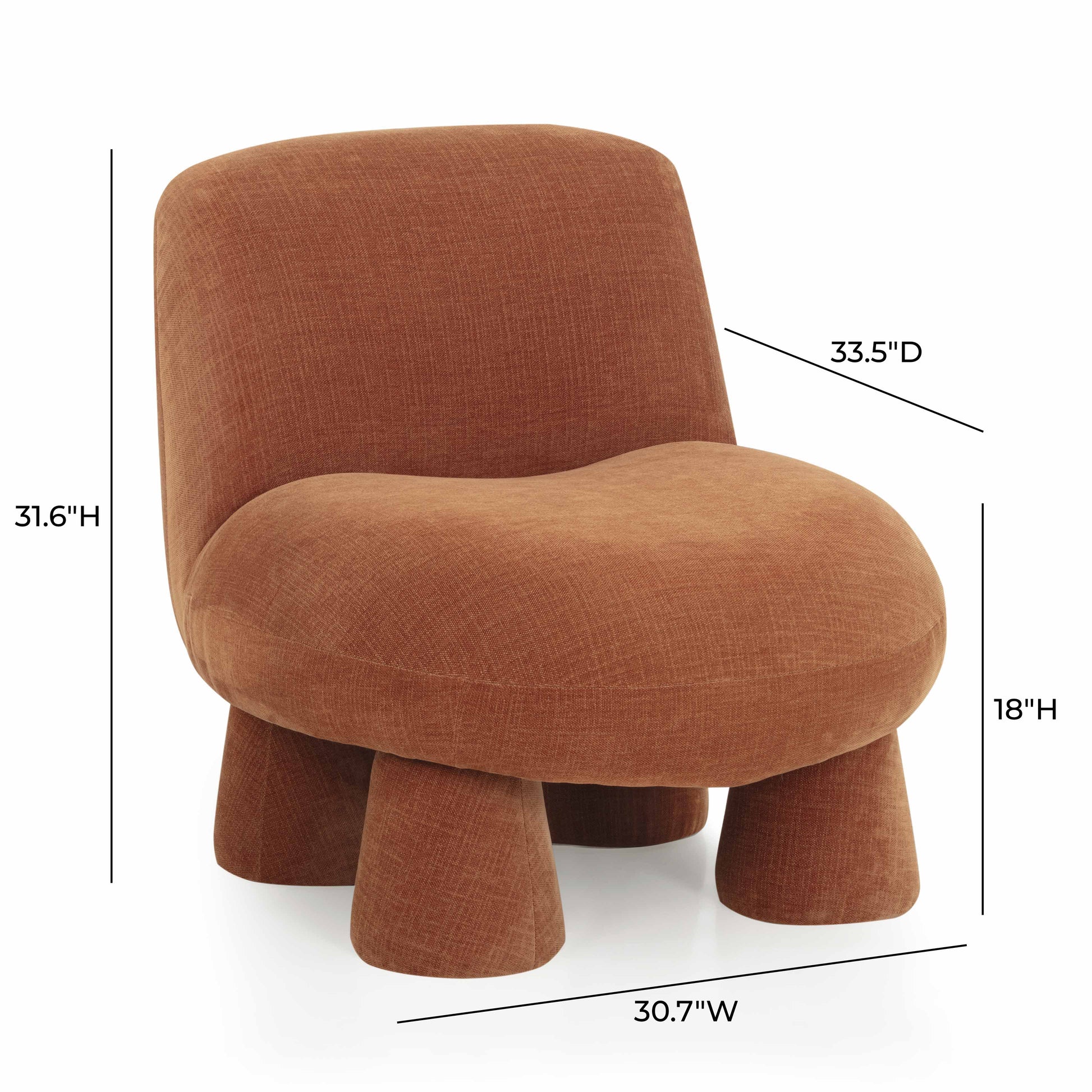 Stomp Upcycled Performance Chenille Accent Chair - Rust - Image 5