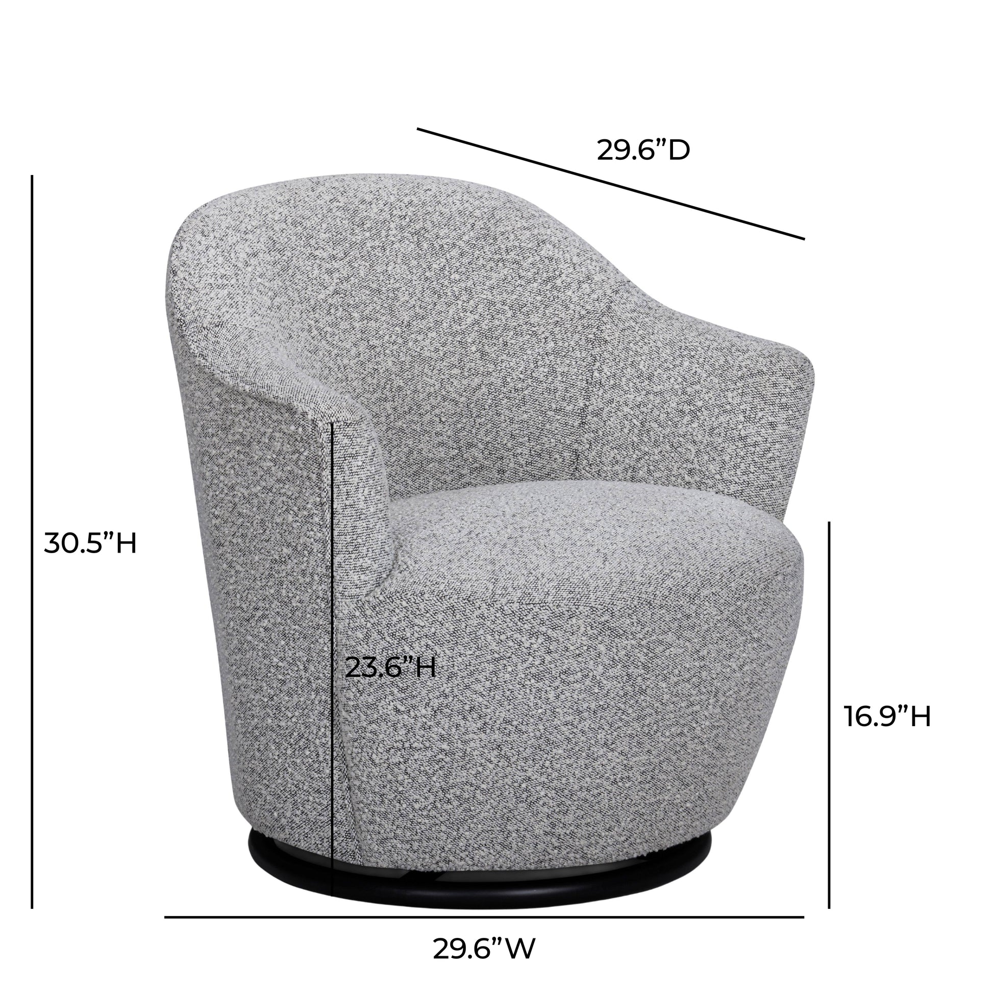 Skyla Performance Boucle Swivel Accent Chair - Grey - Image 7