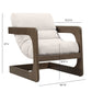 Palma Contract-Grade Textured Weave Fabric Accent Chair - Cream - Image 8