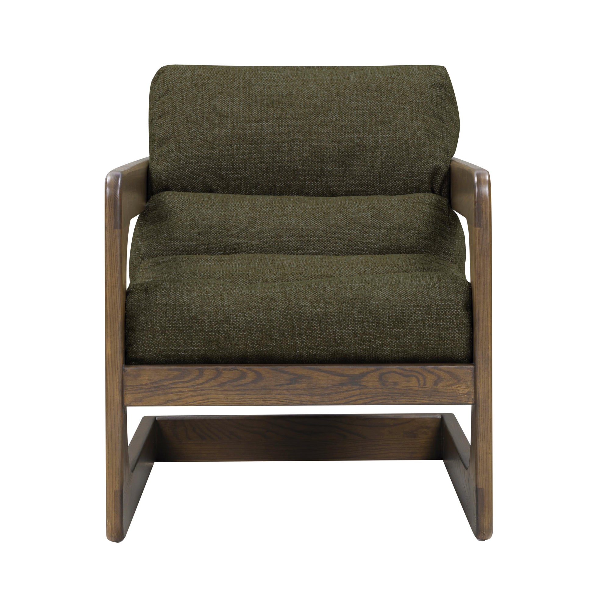 Palma Contract-Grade Textured Weave Fabric Accent Chair - Forest Green - Image 3