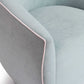 Jordan Contrast Piping Performance Velvet Swivel Accent Chair - Baby Blue,Cream - Image 6