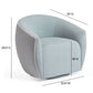 Jordan Contrast Piping Performance Velvet Swivel Accent Chair - Baby Blue,Cream - Image 8
