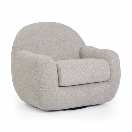 Tiago Warm Grey Performance Boucle Swivel Accent Chair - Image 1