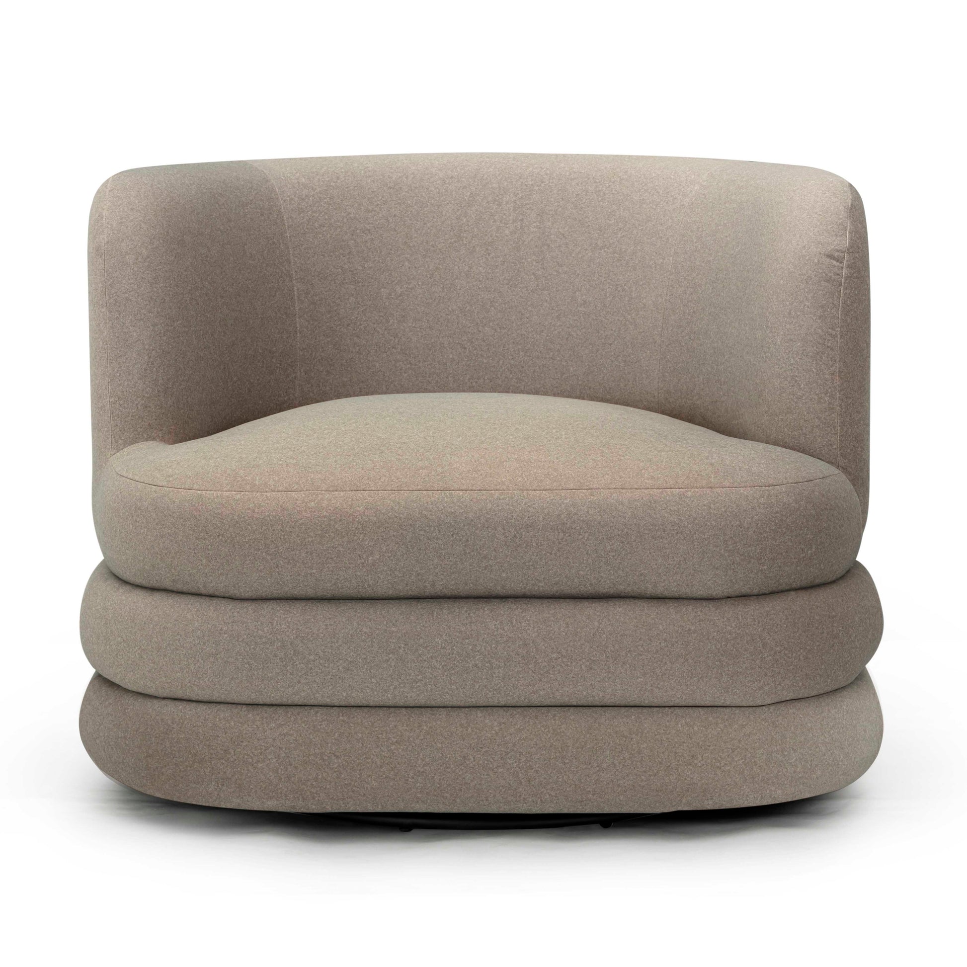 Astor Performance Faux Mohair Swivel Hotel Lounge Chair - Taupe - Image 3