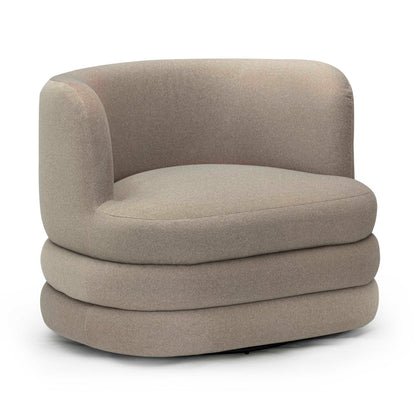 Astor Performance Faux Mohair Swivel Hotel Lounge Chair - Taupe - Image 1