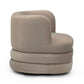 Astor Performance Faux Mohair Swivel Hotel Lounge Chair - Taupe - Image 4