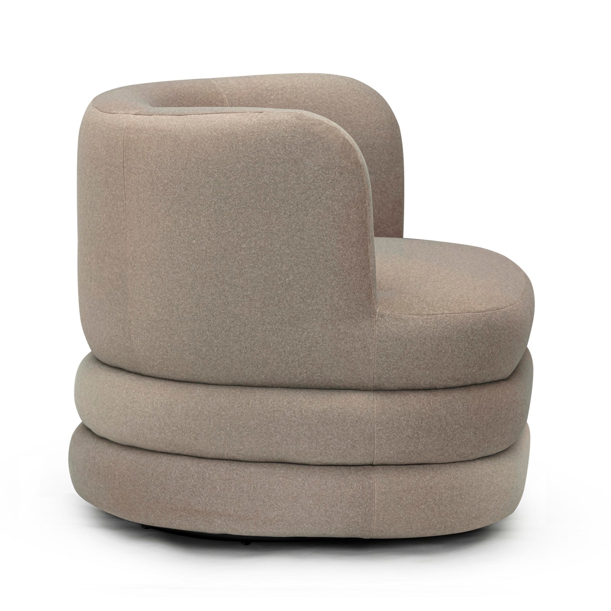 Astor Performance Faux Mohair Swivel Hotel Lounge Chair - Taupe - Image 4