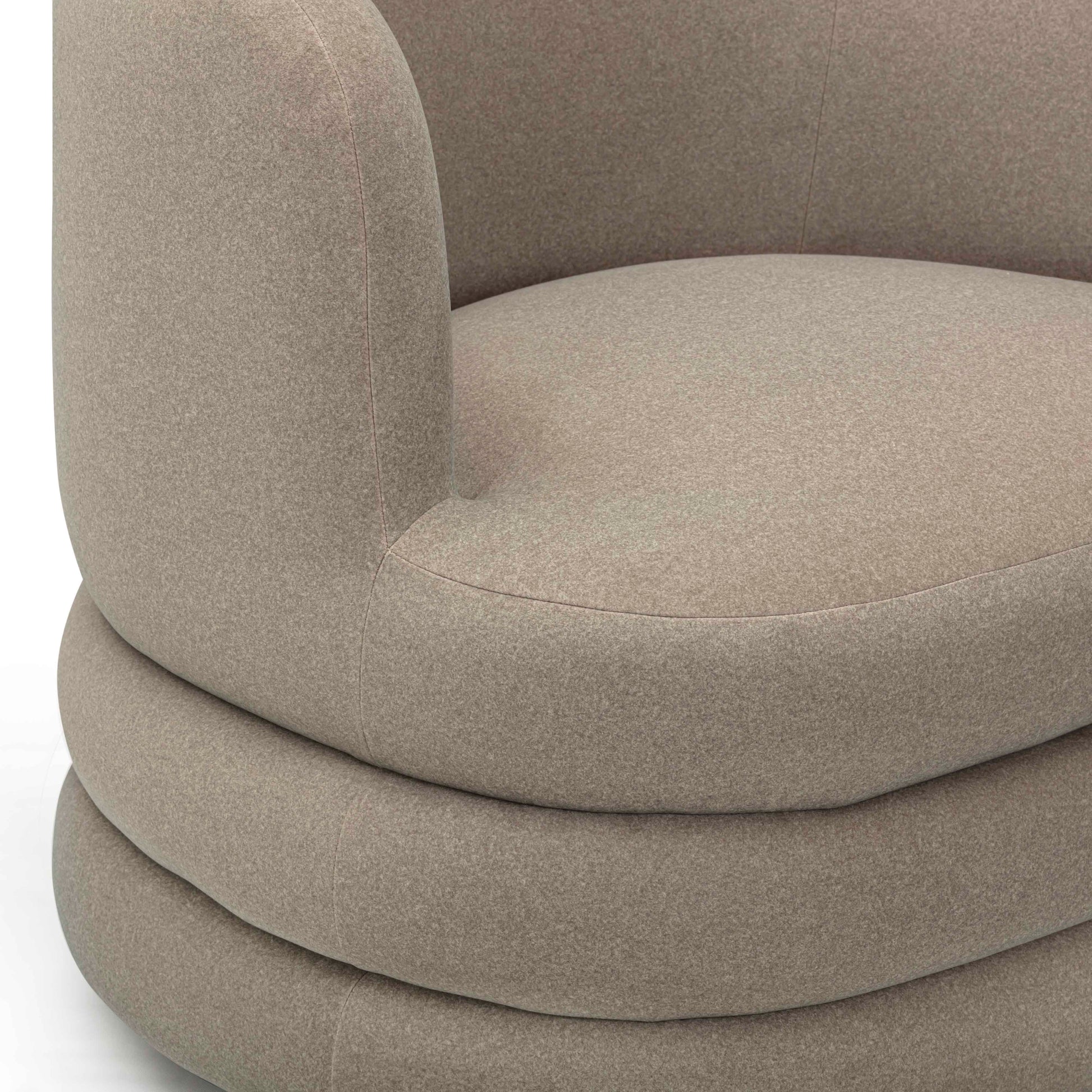 Astor Performance Faux Mohair Swivel Hotel Lounge Chair - Taupe - Image 6
